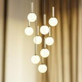 Mid Century Modern Globe Pendant Light: Cluster Chandelier, Adjustable Length
