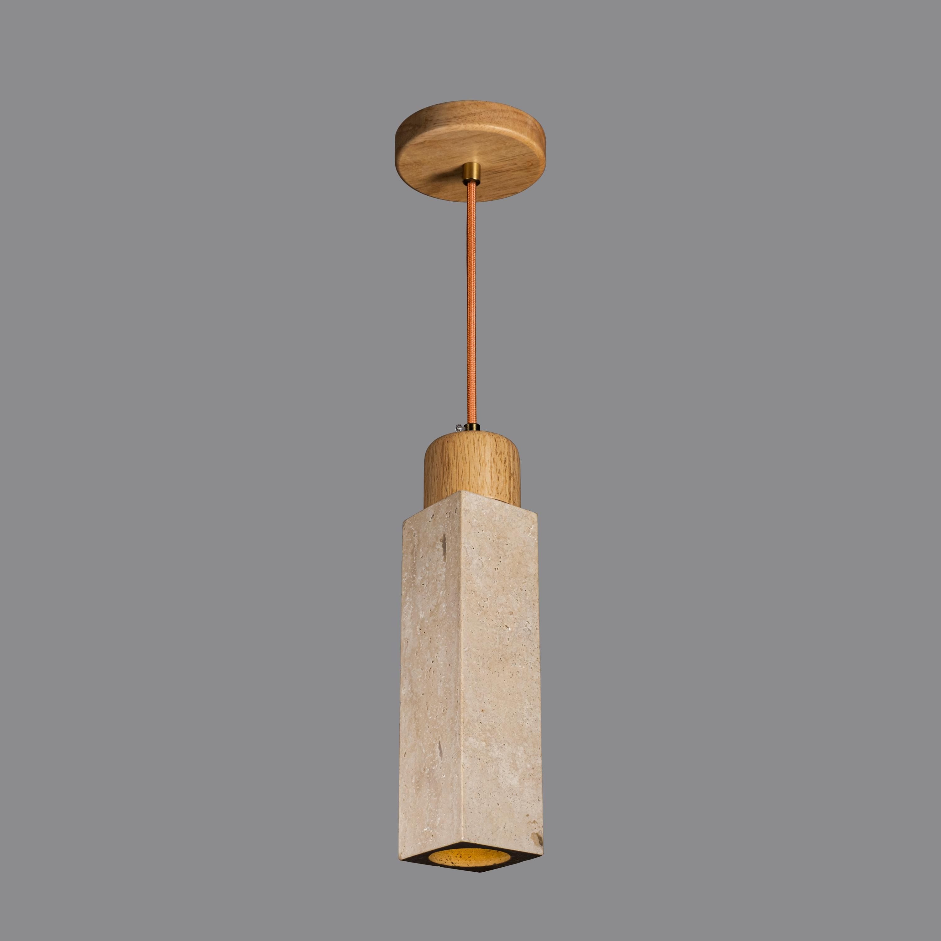 Handcrafted Travertine Marble Pendant Light