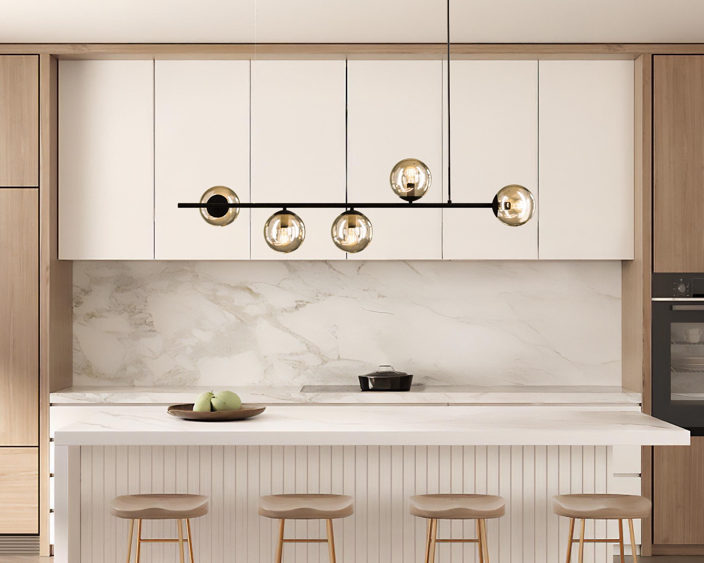 Minimalist Linear Pendant Light: Modern White Glass Hanging Lamp