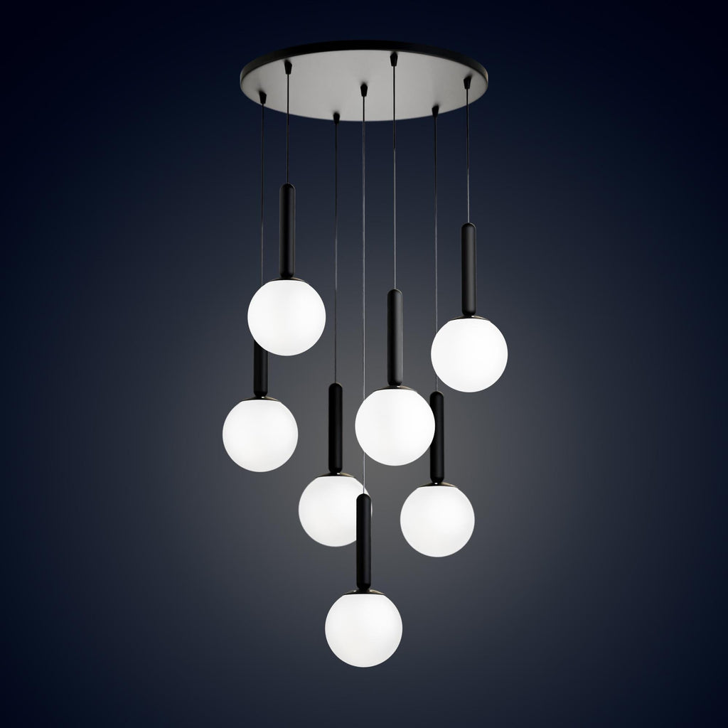 Mid Century Modern Globe Pendant Light: Cluster Chandelier, Adjustable Length