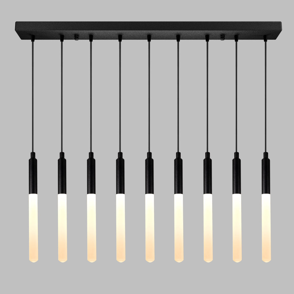 RECTANGULAR Canopy LED Tube Pendant Light: Modern Kitchen Island Chandelier