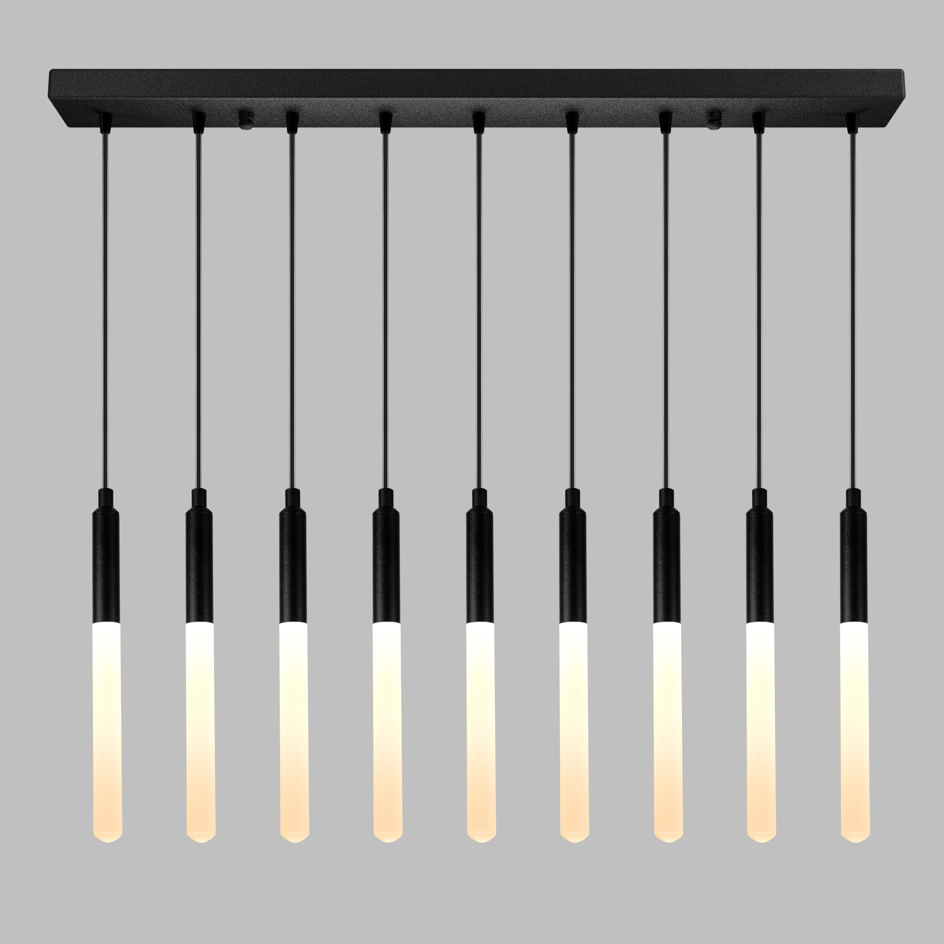 RECTANGULAR Canopy LED Tube Pendant Light: Modern Kitchen Island Chandelier