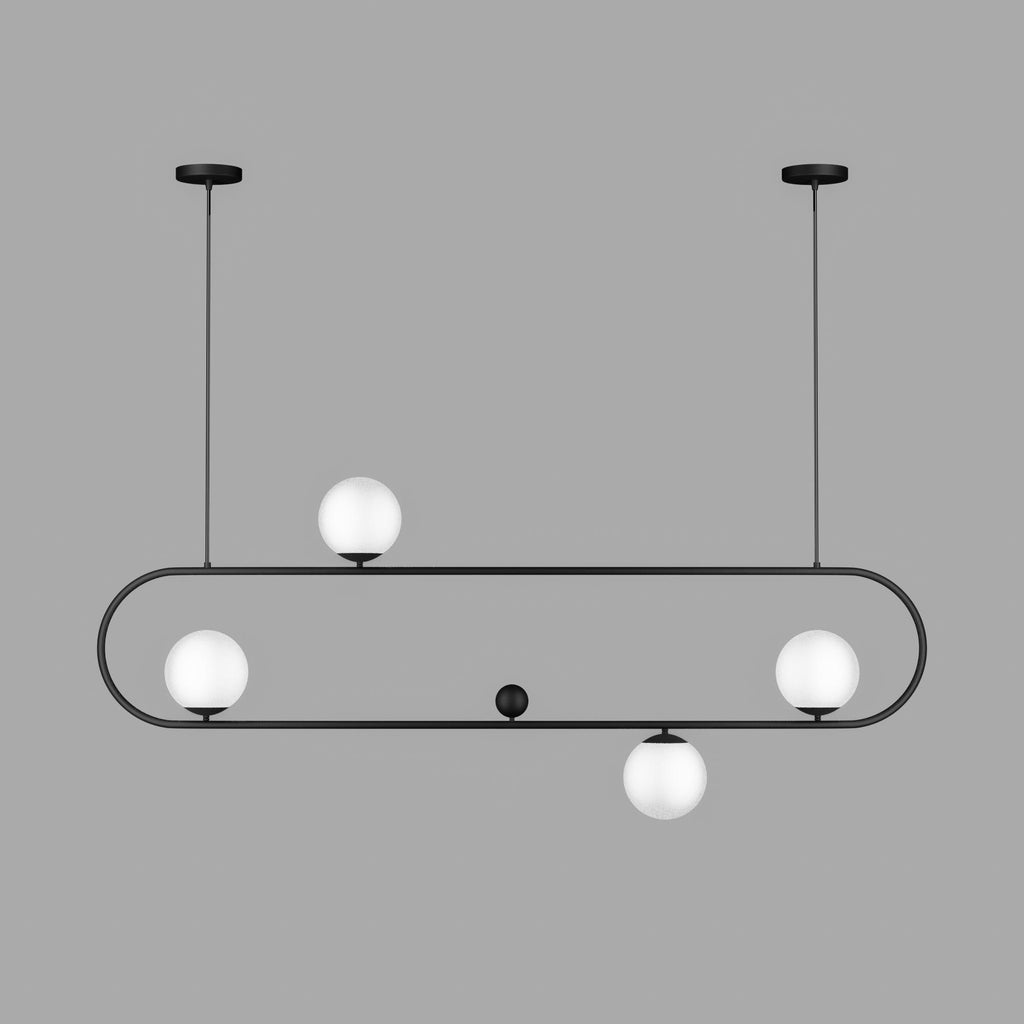 Modern Linear Pendant Light: Ellipse Kitchen Island Lamp