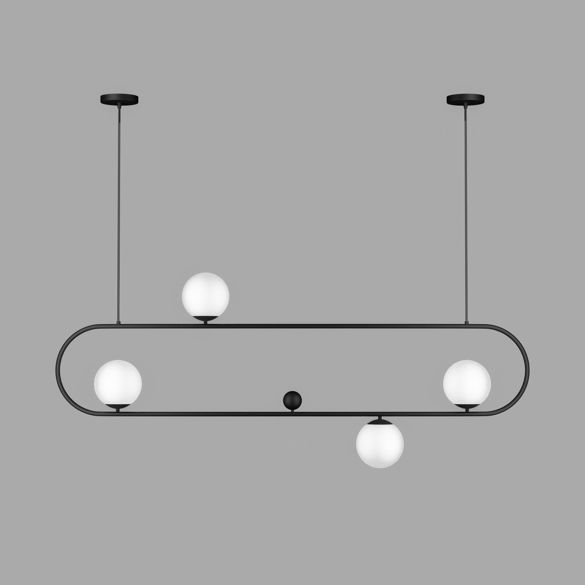 Modern Linear Pendant Light: Ellipse Kitchen Island Lamp