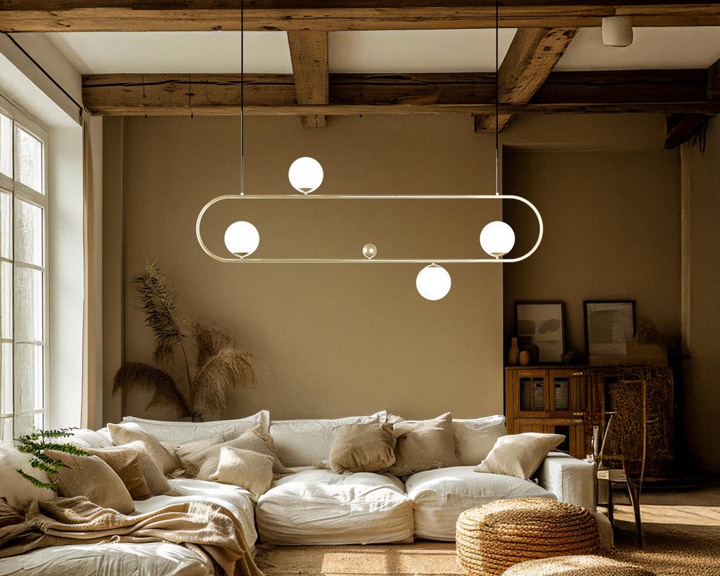 Modern Linear Pendant Light: Ellipse Kitchen Island Lamp