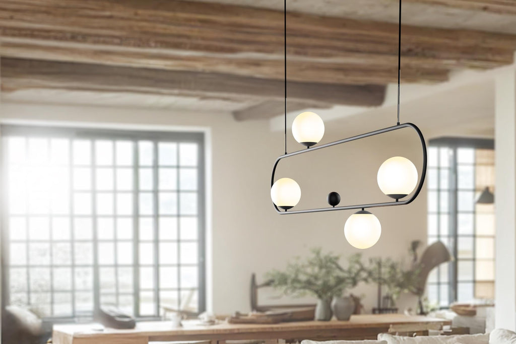Modern Linear Pendant Light: Ellipse Kitchen Island Lamp