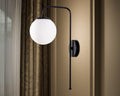 Mid-Century Modern Globe Wall Sconce: Smoked Gray Glass, Nordic Style