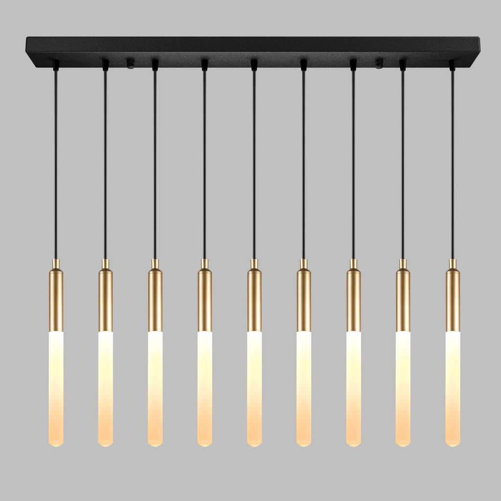 RECTANGULAR Canopy LED Tube Pendant Light: Modern Kitchen Island Chandelier