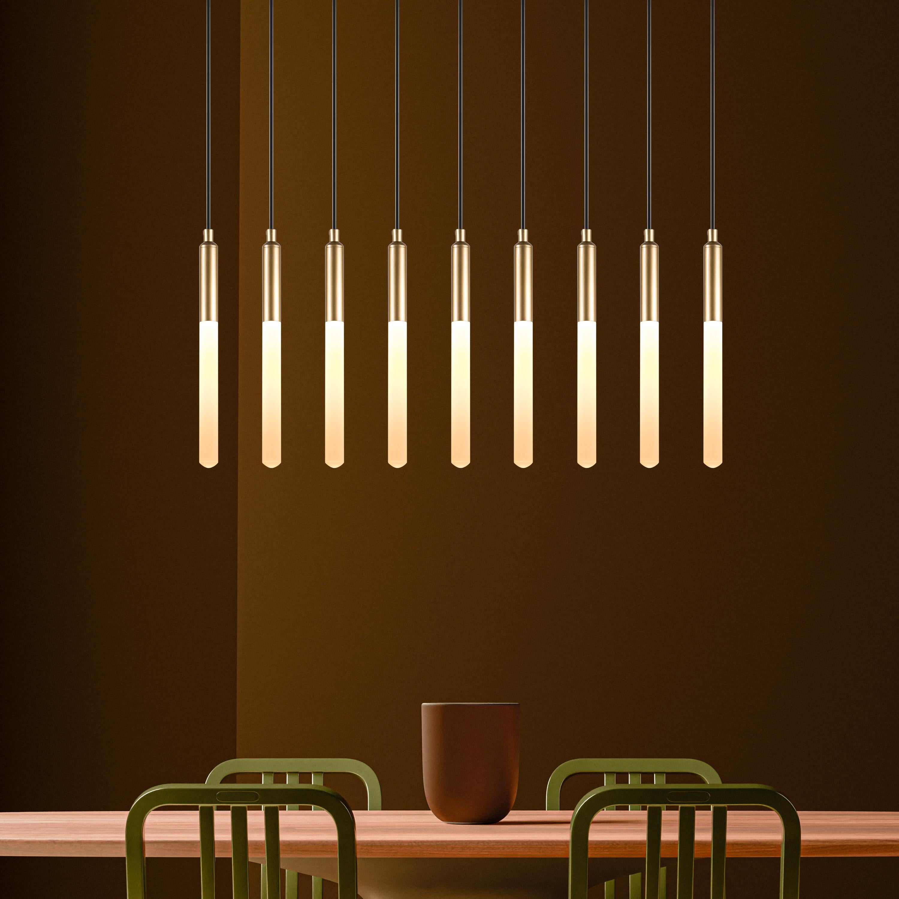 RECTANGULAR Canopy LED Tube Pendant Light: Modern Kitchen Island Chandelier