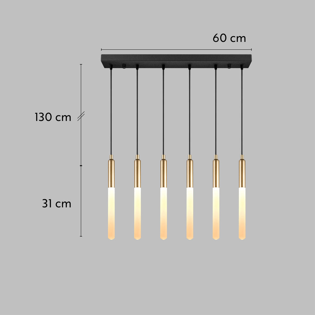 RECTANGULAR Canopy LED Tube Pendant Light: Modern Kitchen Island Chandelier