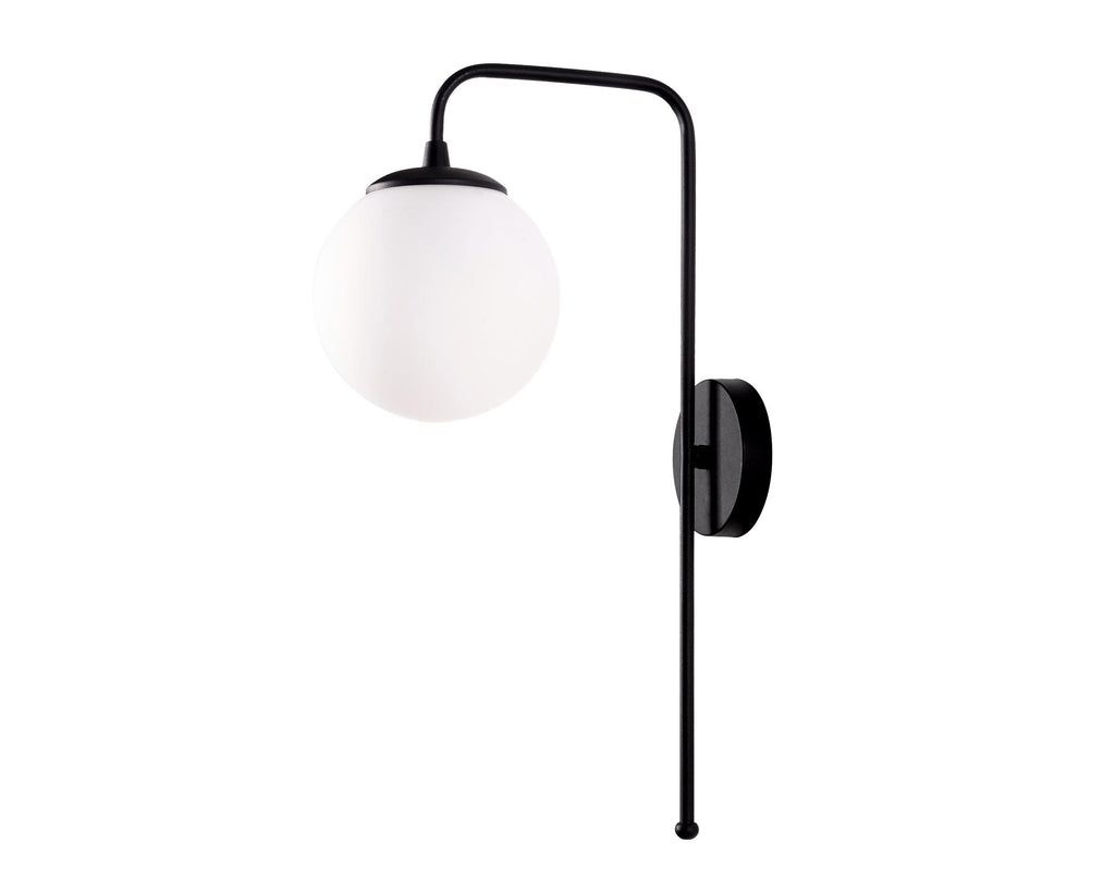 Mid-Century Modern Globe Wall Sconce: Smoked Gray Glass, Nordic Style