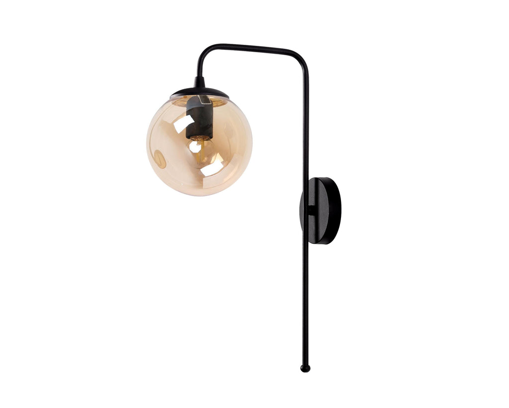 Mid-Century Modern Globe Wall Sconce: Smoked Gray Glass, Nordic Style