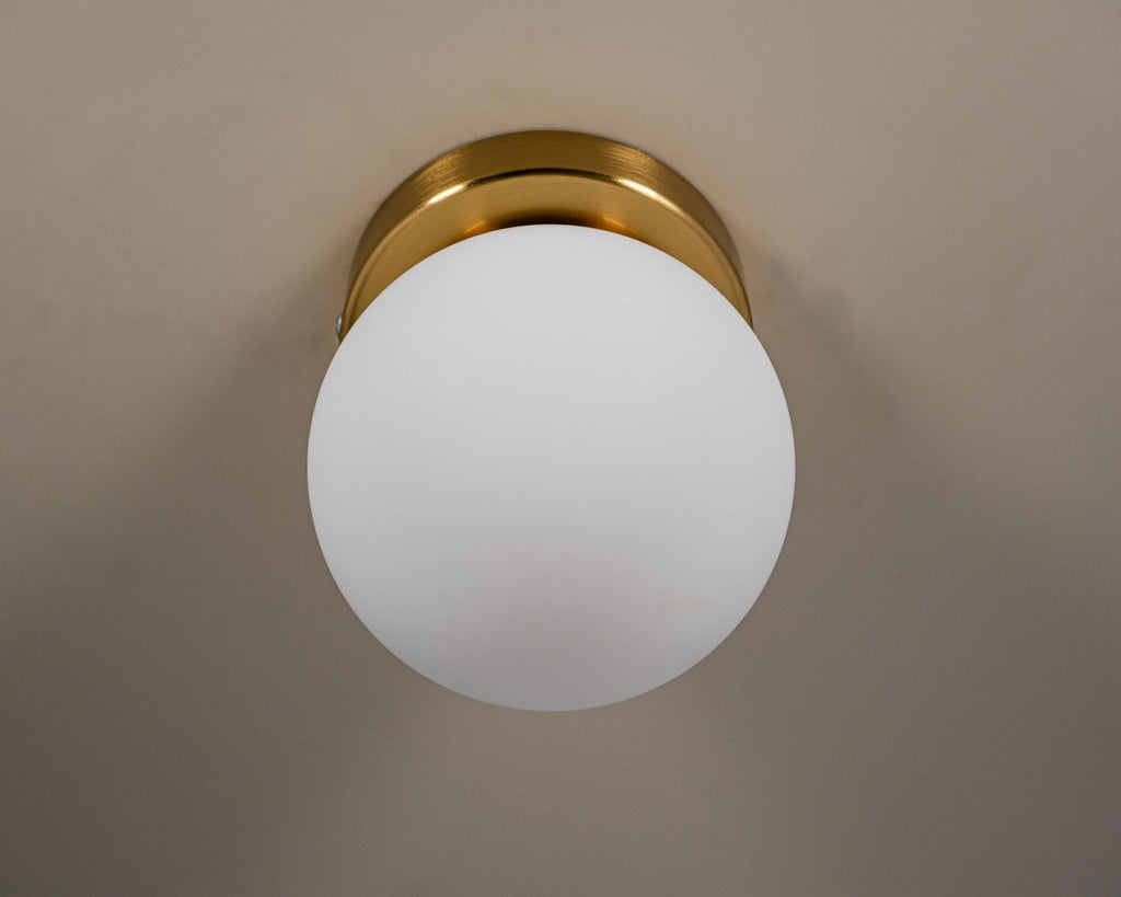 Opal Glass Globe Flush Mount Ceiling Light - Customizable Modern Sconce