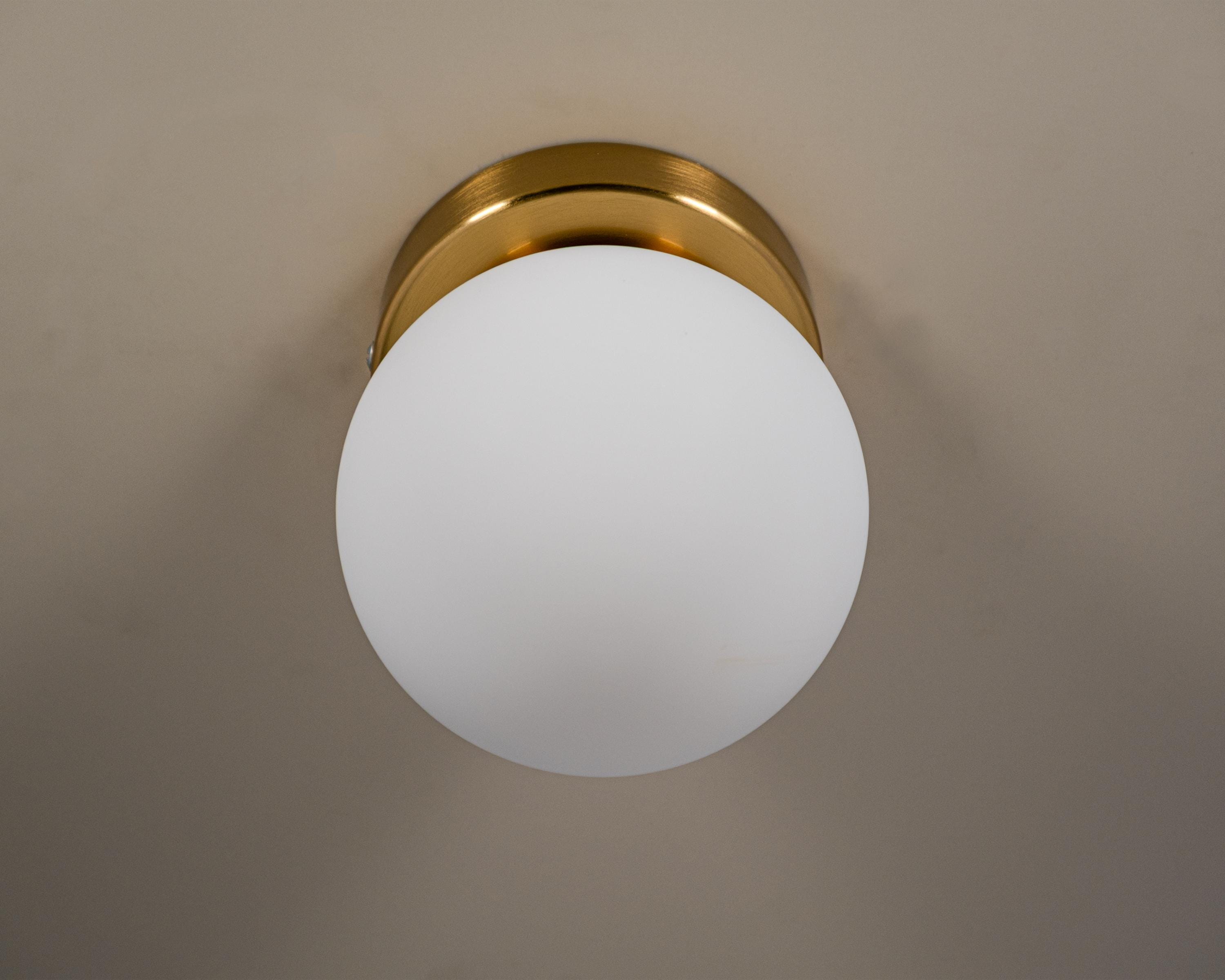 Opal Glass Globe Flush Mount Ceiling Light - Customizable Modern Sconce