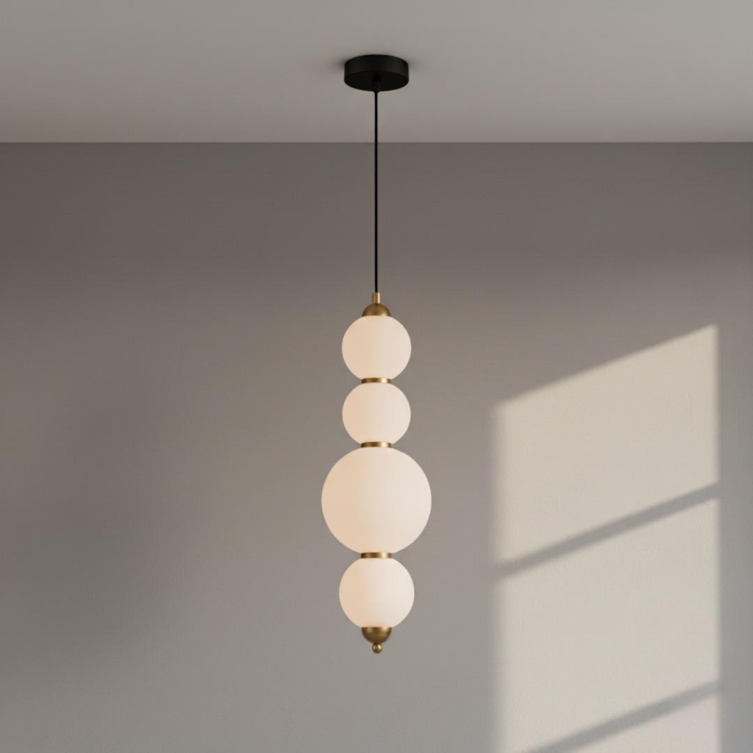 Handmade Opal Glass Chandelier – Modern Layered Pendant Light