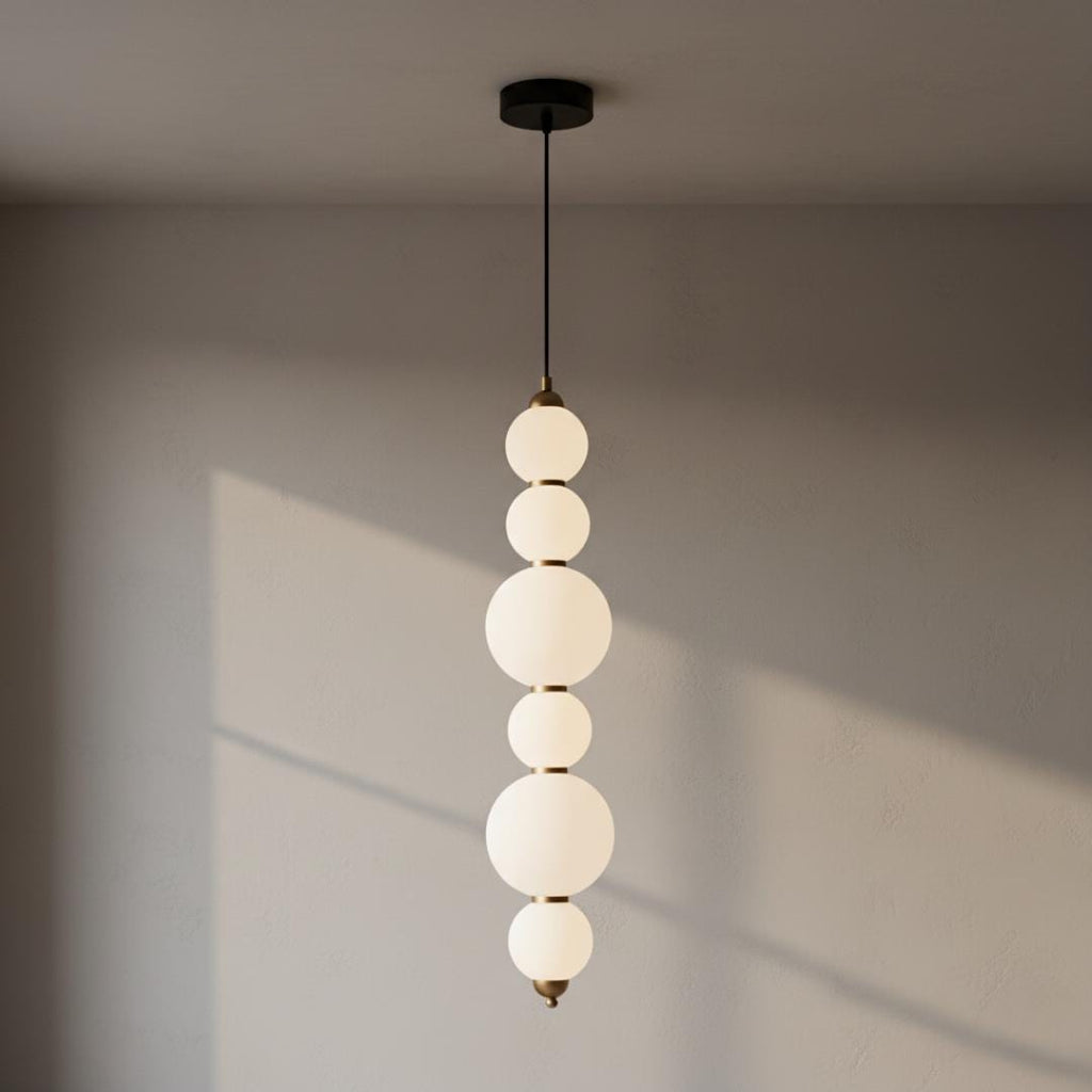 Handmade Opal Glass Chandelier – Modern Layered Pendant Light