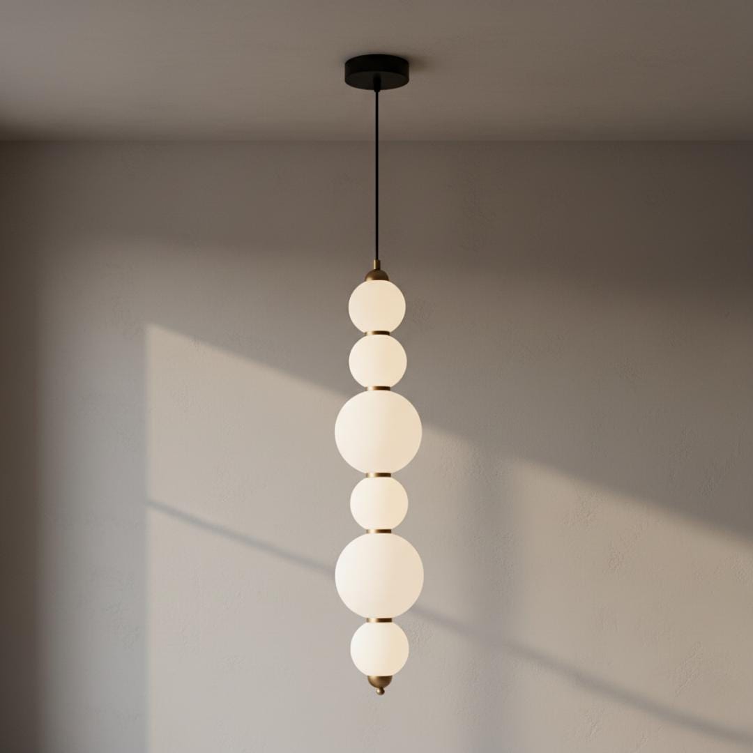 Modern Opal Glass Bubble Pendant Light: Layered Globe Chandelier for Kitchen Island