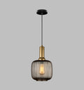 Nordic Ribbed Glass Pendant Light: Smoke Gray Hygge Lighting
