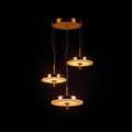 Natural Marble Disc LED Pendant Light - Modern Brass Fixture Custom Modern Lighting