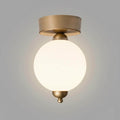 Custom Globe Flush Mount Ceiling Light – Modern Opal Glass Plafonnier – Low Ceiling Lighting