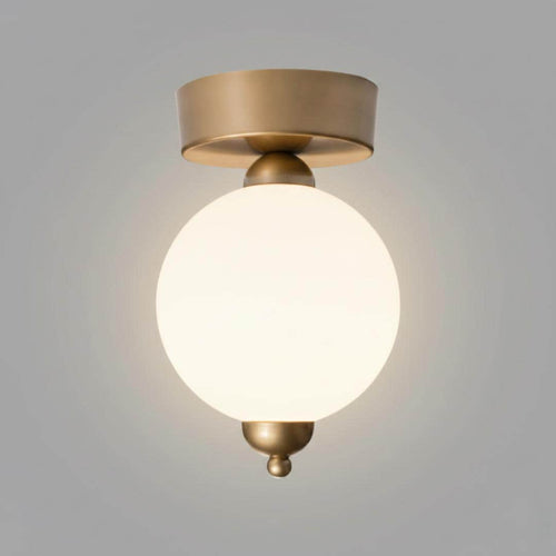 Custom Globe Flush Mount Ceiling Light – Modern Opal Glass Plafonnier – Low Ceiling Lighting