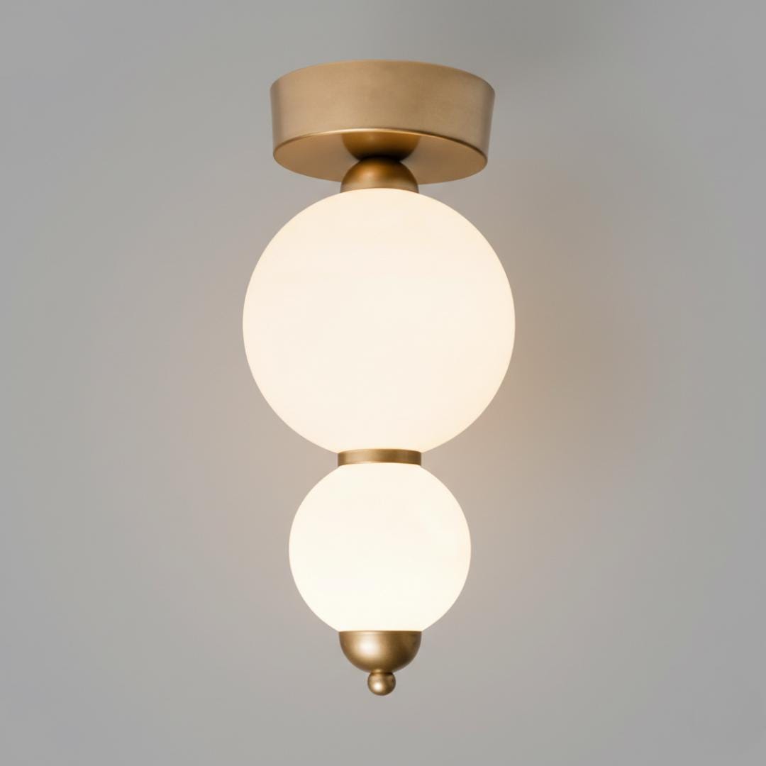 Custom Globe Flush Mount Ceiling Light – Modern Opal Glass Plafonnier – Low Ceiling Lighting
