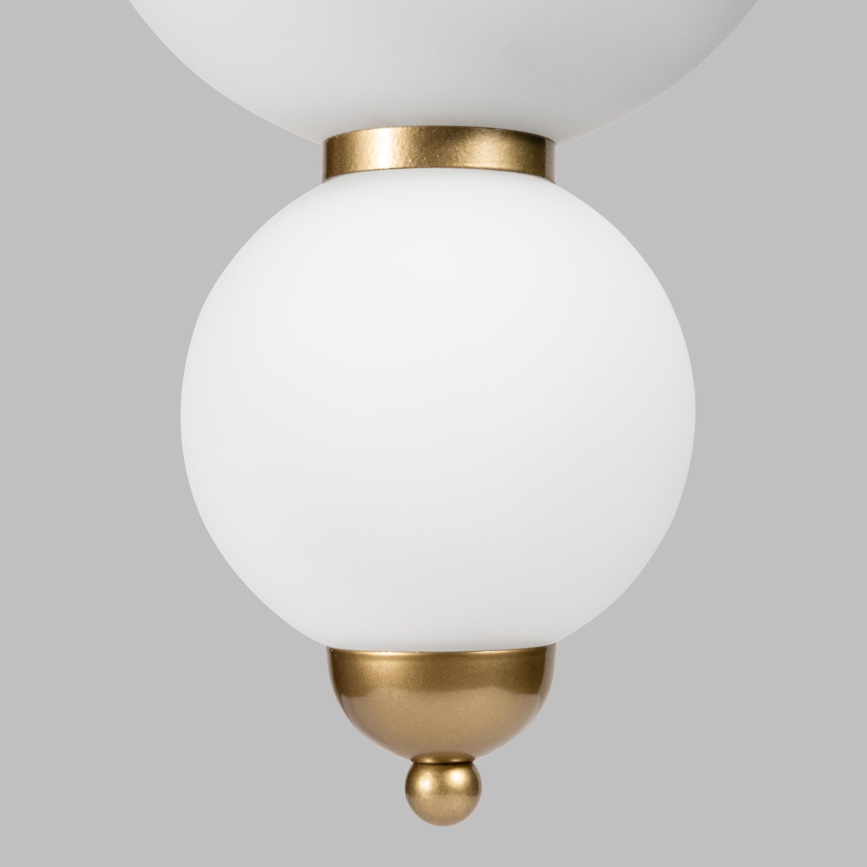 Custom Globe Flush Mount Ceiling Light – Modern Opal Glass Plafonnier – Low Ceiling Lighting