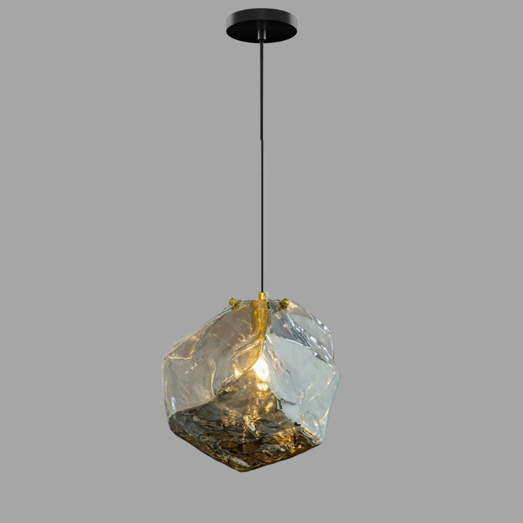 Smoked Ice Glass Pendant Light, Modern Kitchen Island Chandelier