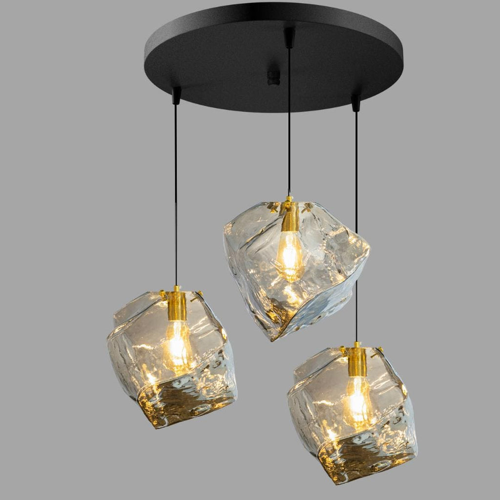 Smoked Glass Cluster Pendant Light, Modern Foyer Chandelier