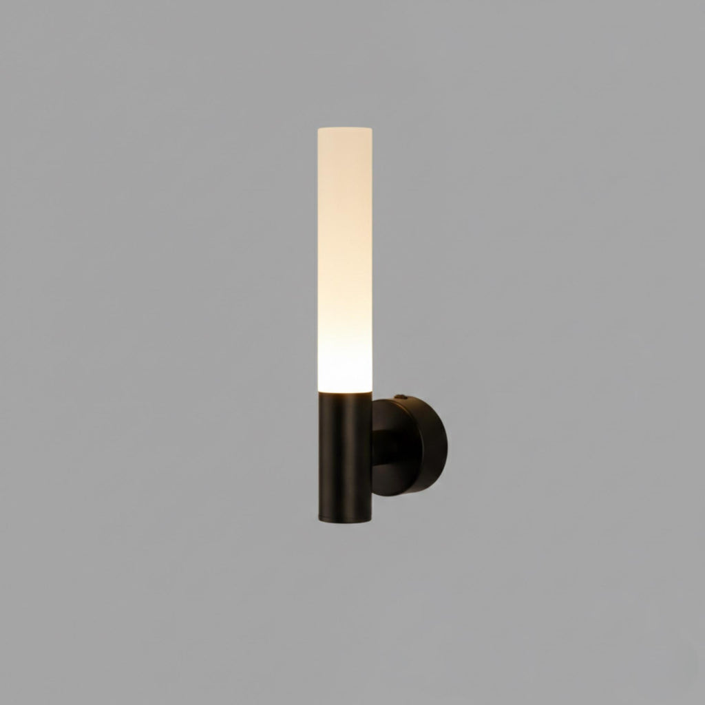 Minimal Tube Wall Sconce – Contemporary Black or Gold Vanity Light