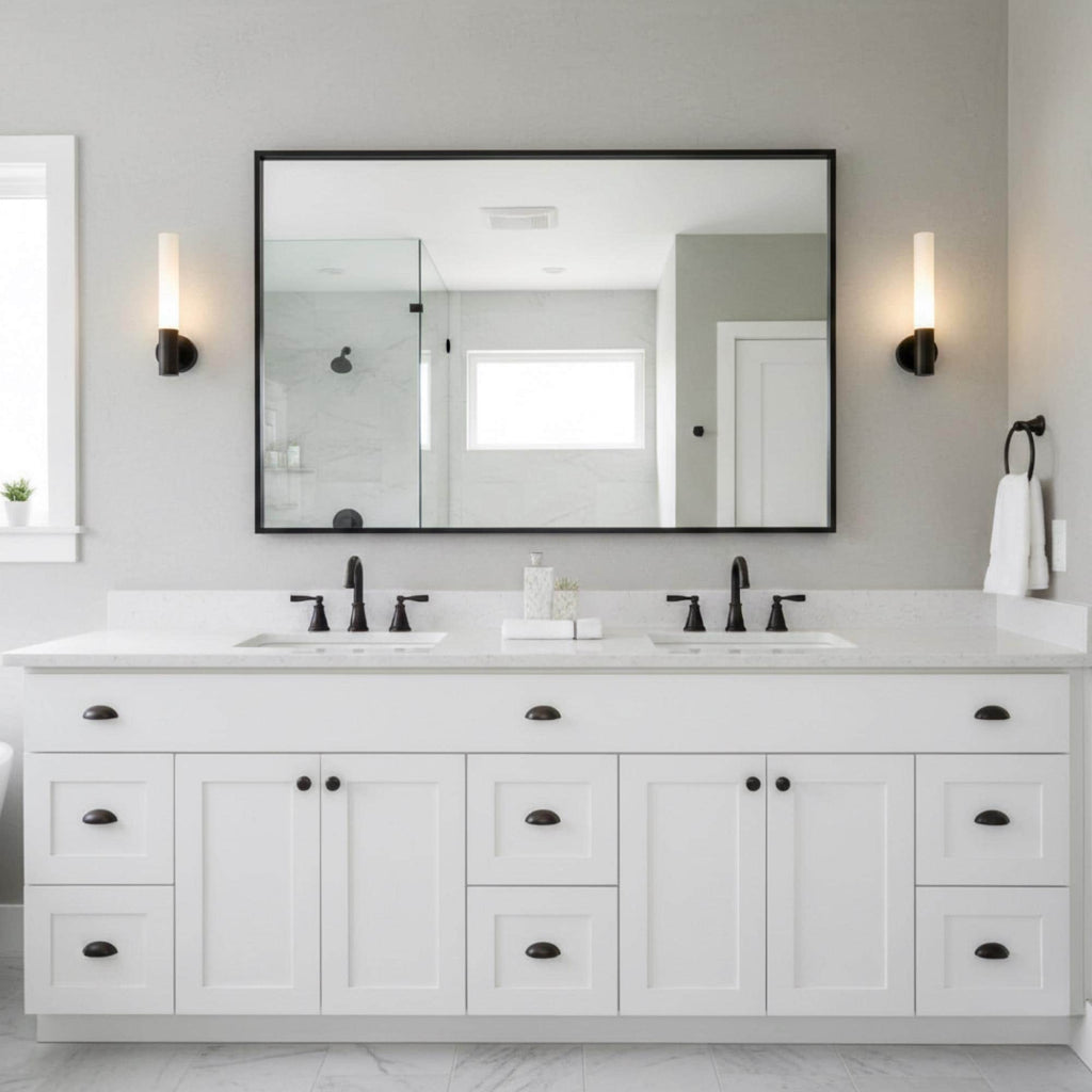Minimal Tube Wall Sconce – Contemporary Black or Gold Vanity Light