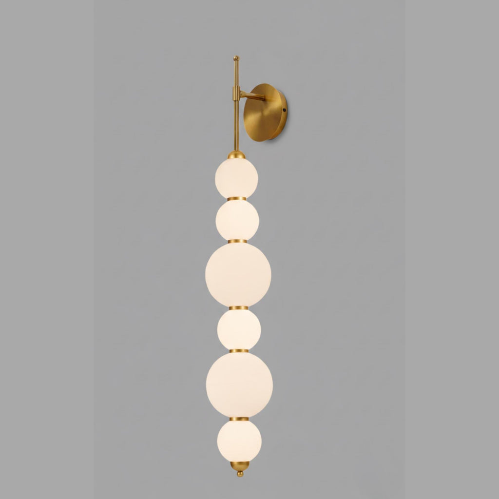 Stacked Globe Wall Sconce – Modern Opal Glass Wall Light – Custom Globe Arrangement – Extra Long Wall Sconce