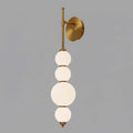 Modern Globe Wall Light – Stacked Opal Glass Sconce – Black or Gold – Architectural LED