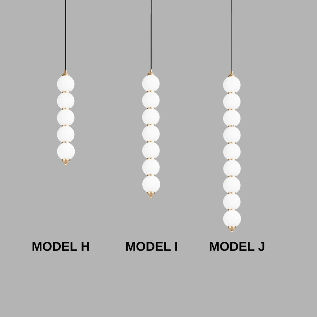 Stacked Globe Chandelier – Modern Opal Glass Pendant for Dining, High Ceilings