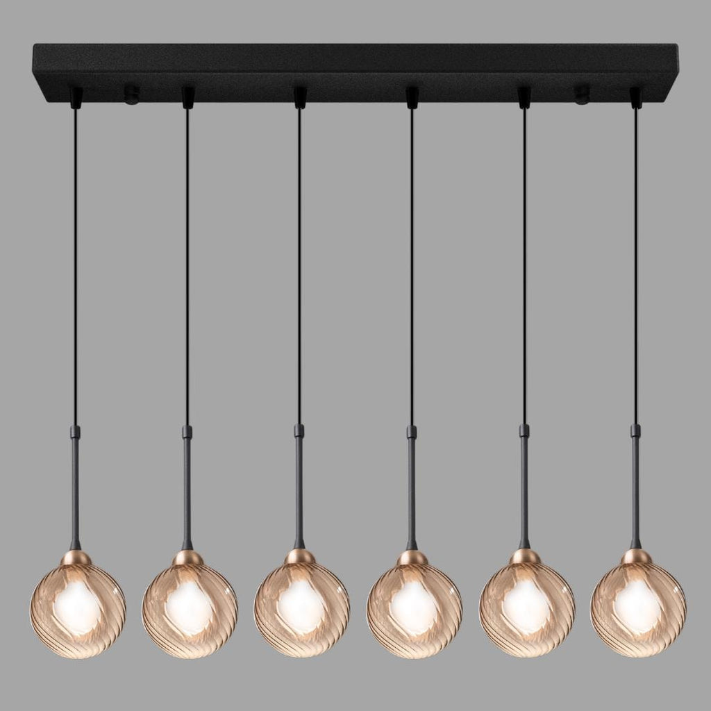 Modern Globe Chandelier, Linear Pendant Lighting, Dining Room Light Fixture