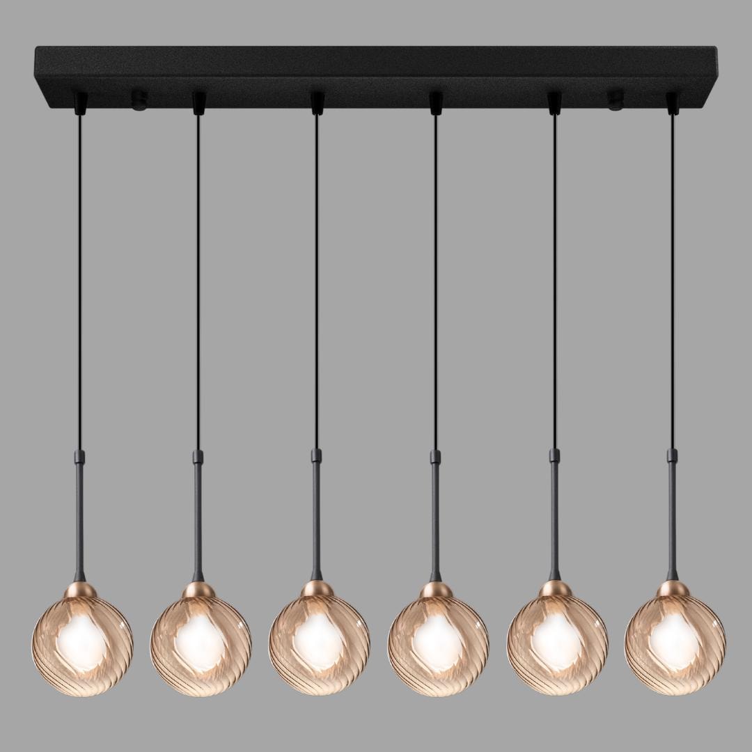Modern Globe Chandelier, Linear Pendant Lighting, Dining Room Light Fixture
