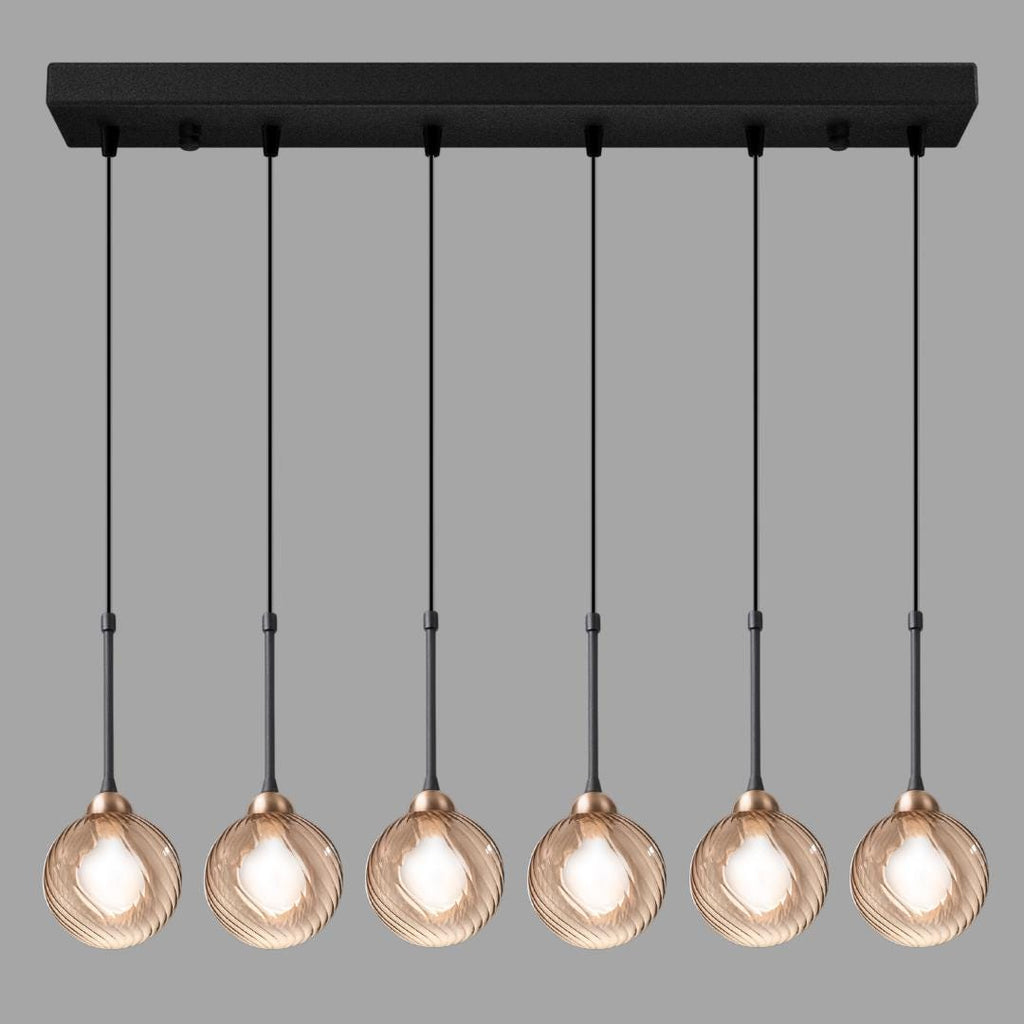 Modern Globe Chandelier, High Ceiling Pendant Light, Colorful Glass