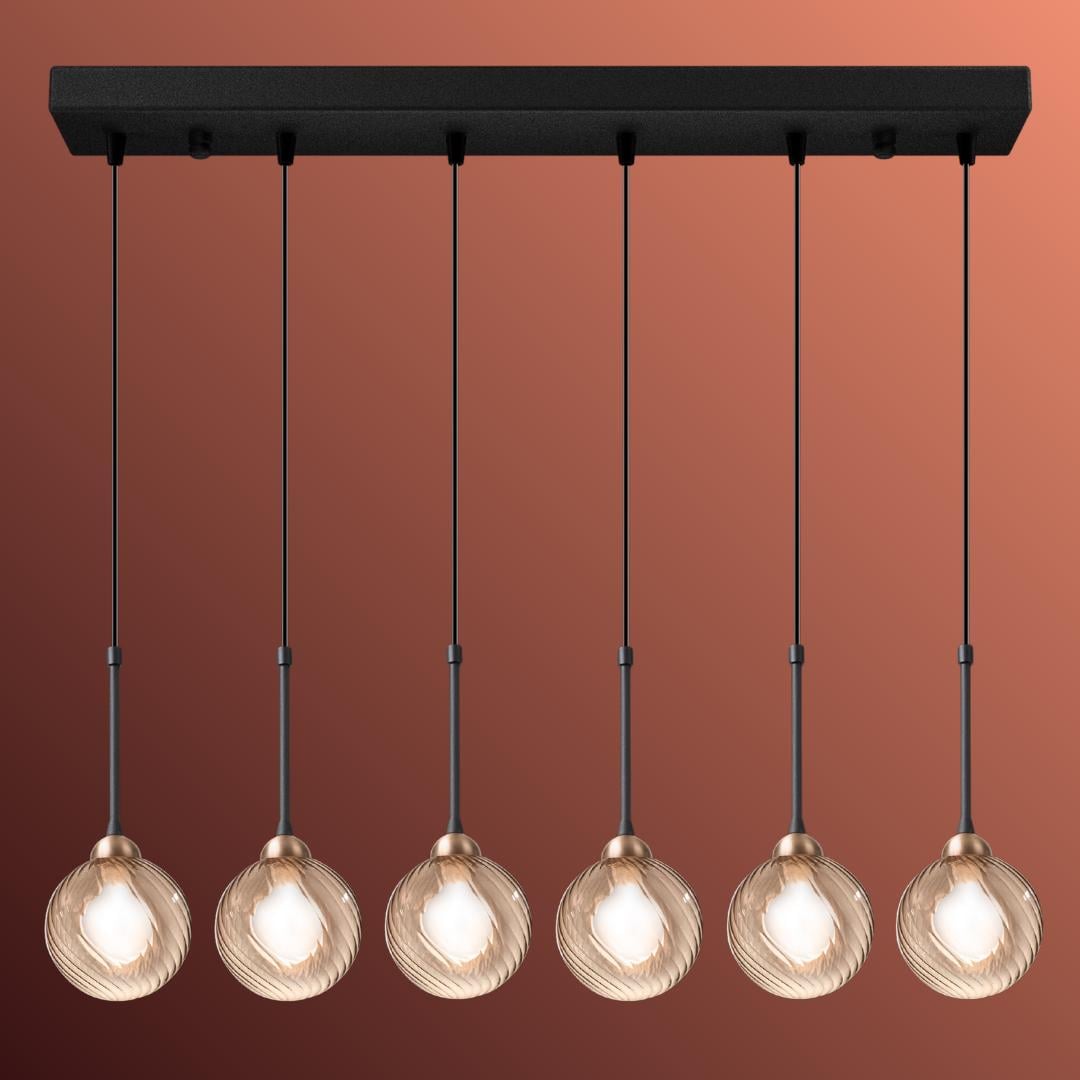 Modern Globe Chandelier, High Ceiling Pendant Light, Colorful Glass
