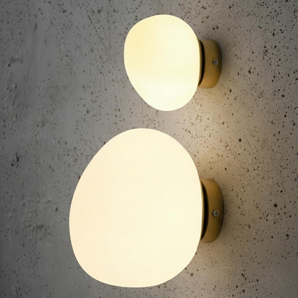 Sconce  Light Asymmetrical Glass Egg Globe : Mid-Century Modern Minimalist Wall Lamp