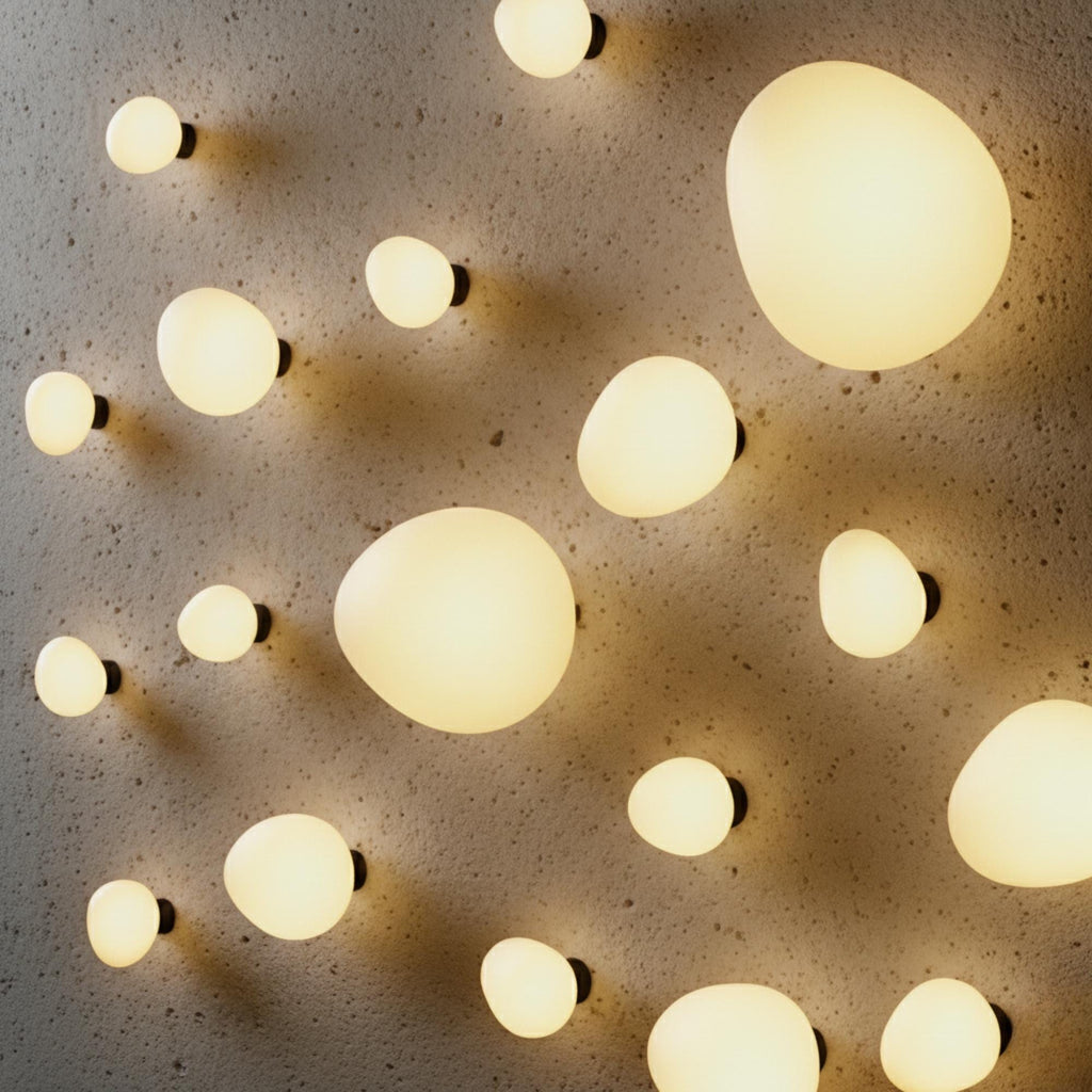 Sconce  Light Asymmetrical Glass Egg Globe : Mid-Century Modern Minimalist Wall Lamp