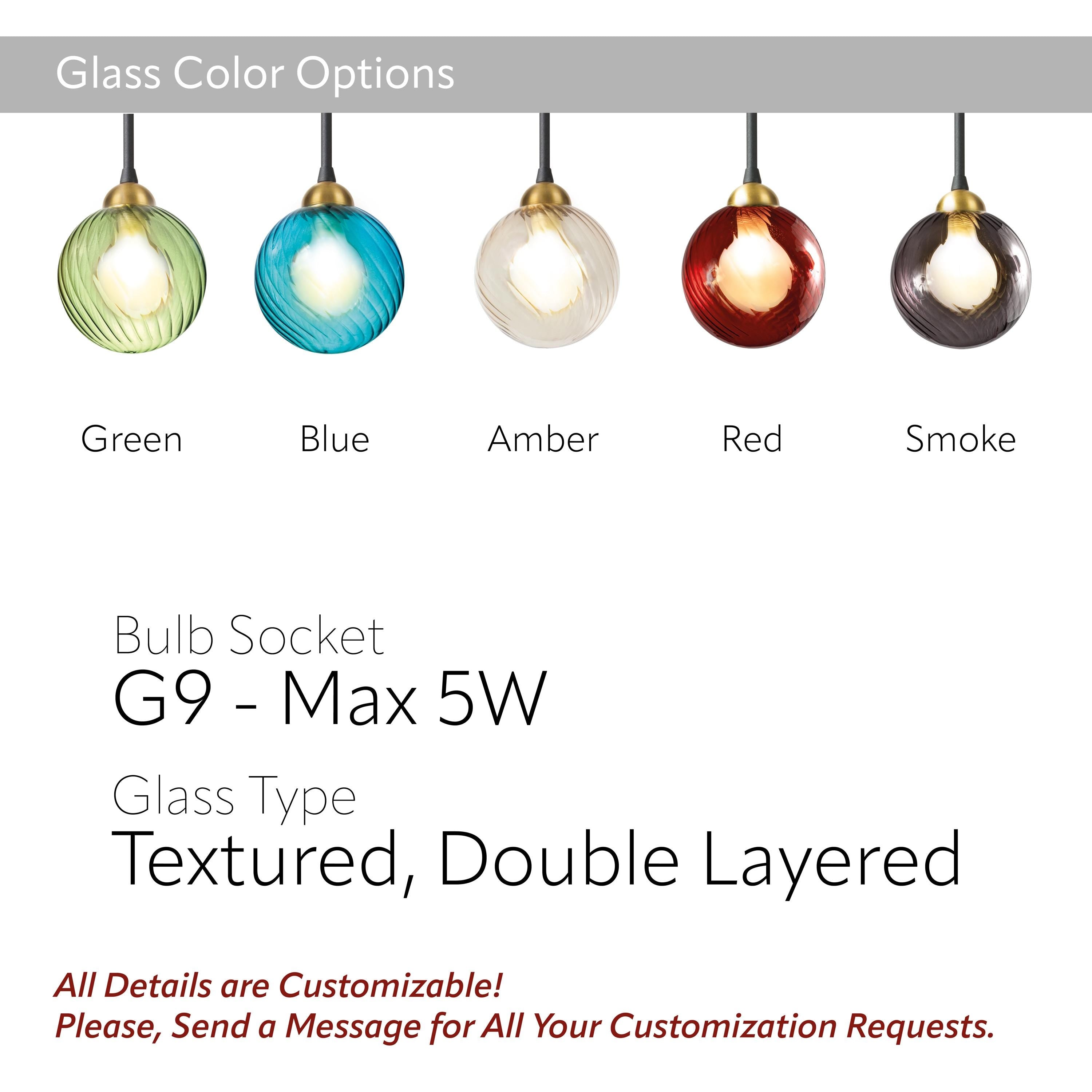 Modern Globe Table Lamp, Ribbed Glass, Marble Base