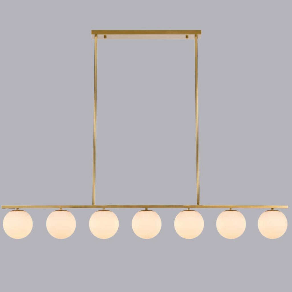 Modern Globe Glass Linear Chandelier: Kitchen Island Dining Room XL Lighting, Adjustable Height