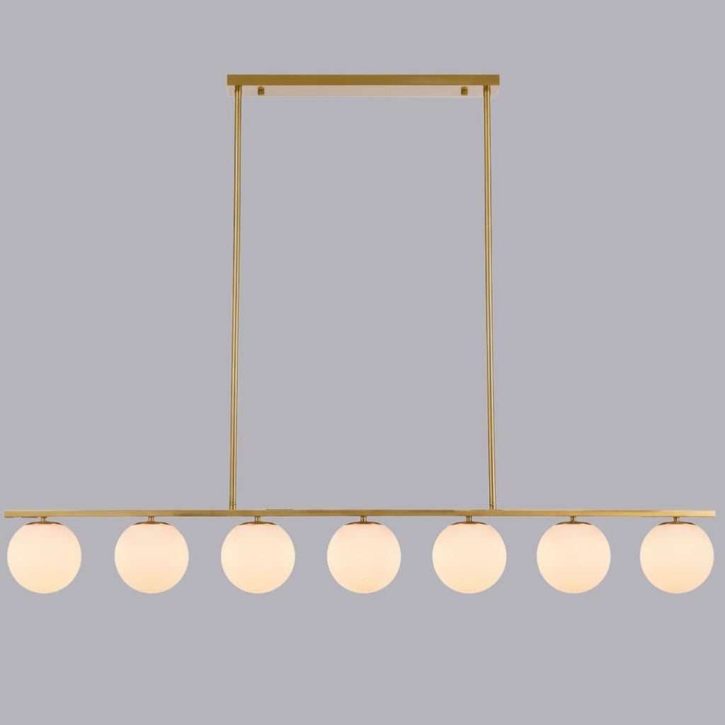 Modern Globe Glass Linear Chandelier: Kitchen Island Dining Room Lighting