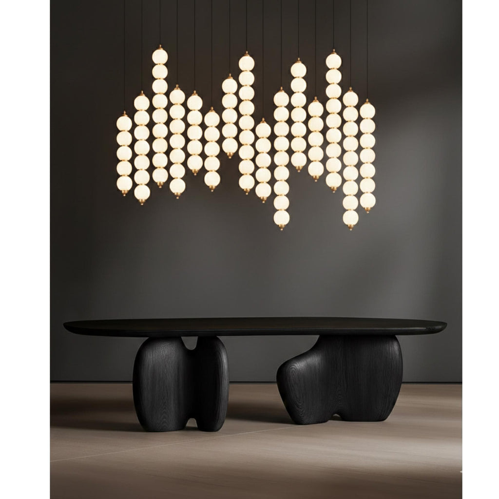 Modern Opal Glass Bubble Pendant Light: Layered Globe Chandelier for Kitchen Island