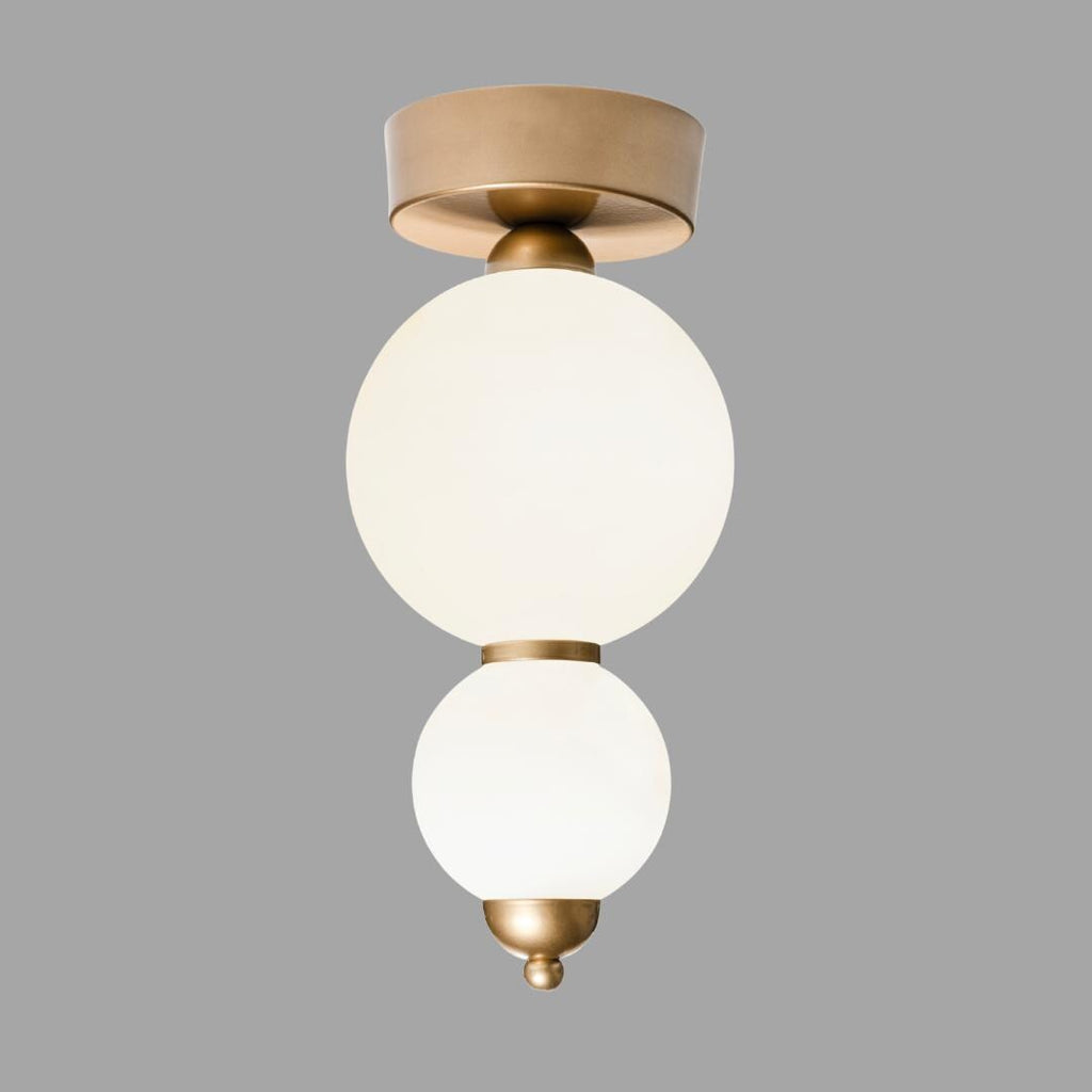 Custom Globe Flush Mount Ceiling Light – Modern Opal Glass Plafonnier – Low Ceiling Lighting