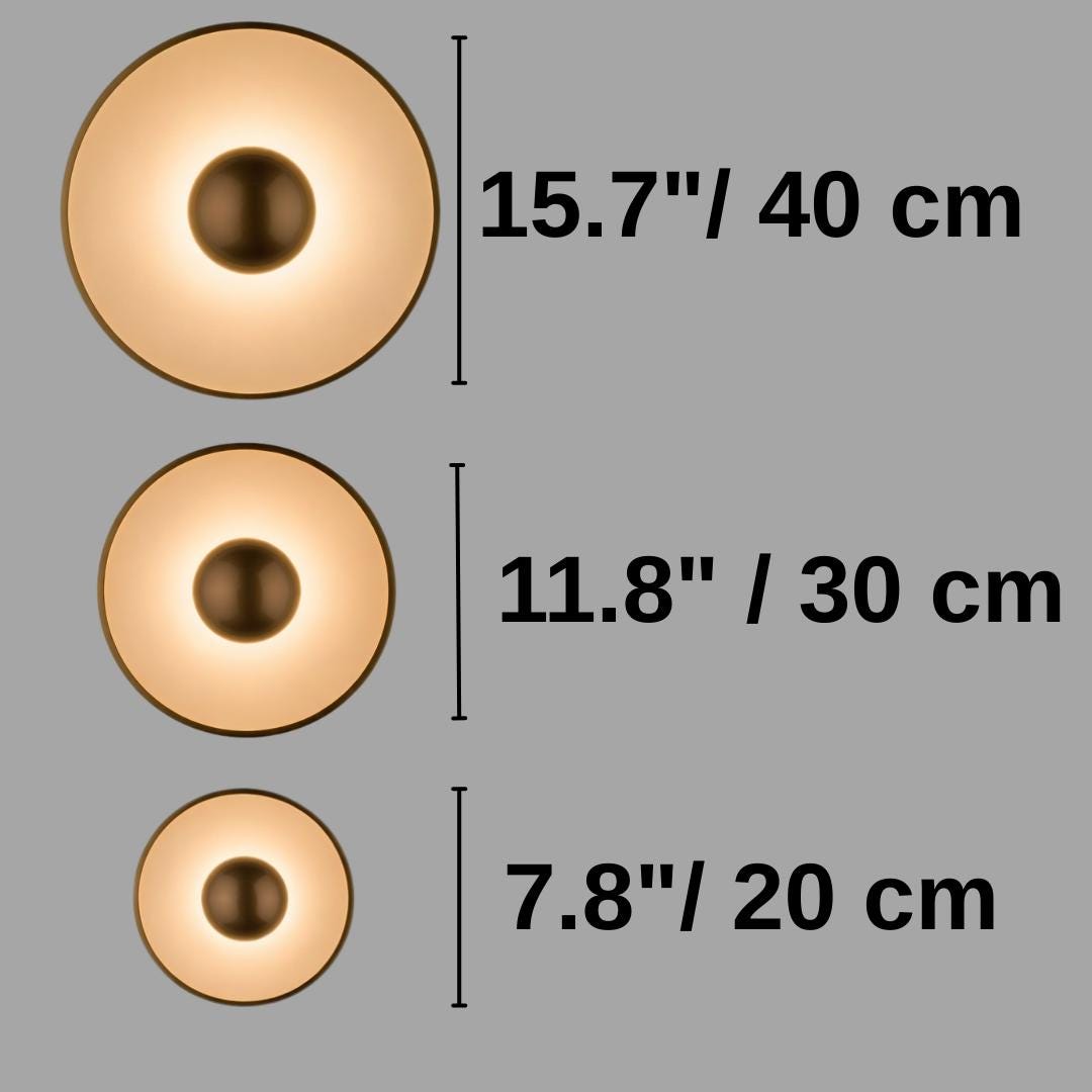 Modern Round LED Wall Sconce – Brass Halo Wall Light – 3 Size Options – 2700K / 3000K – Contemporary Luxury Wall Fixture