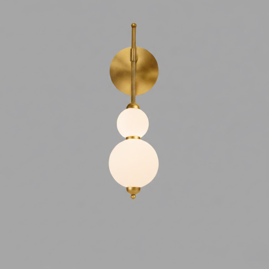 Contemporary Globe Wall Light – Vertical Opal Glass Design – Luxury Interior Sconce