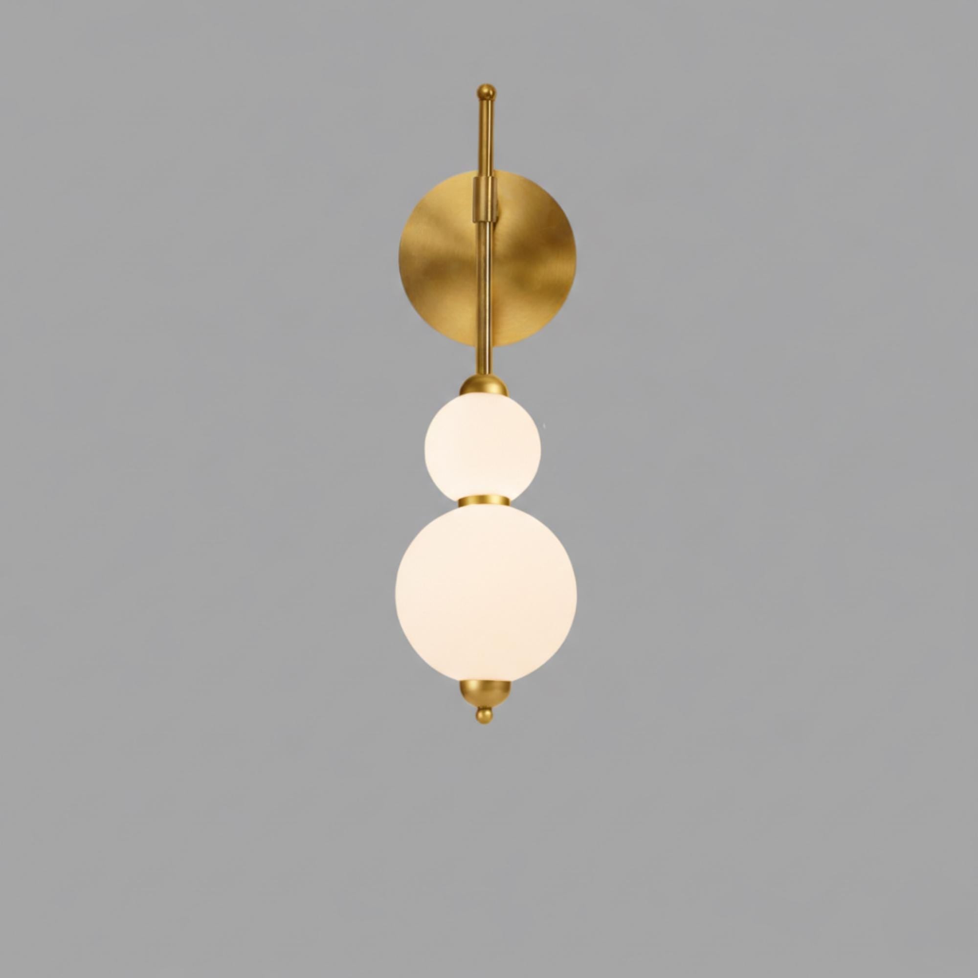 Contemporary Globe Wall Light – Vertical Opal Glass Design – Luxury Interior Sconce