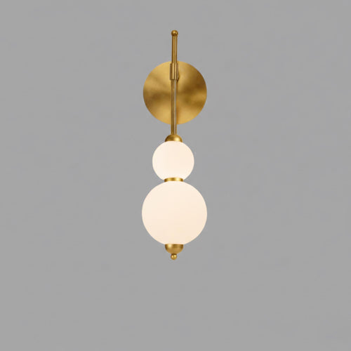 Contemporary Globe Wall Light – Vertical Opal Glass Design – Luxury Interior Sconce