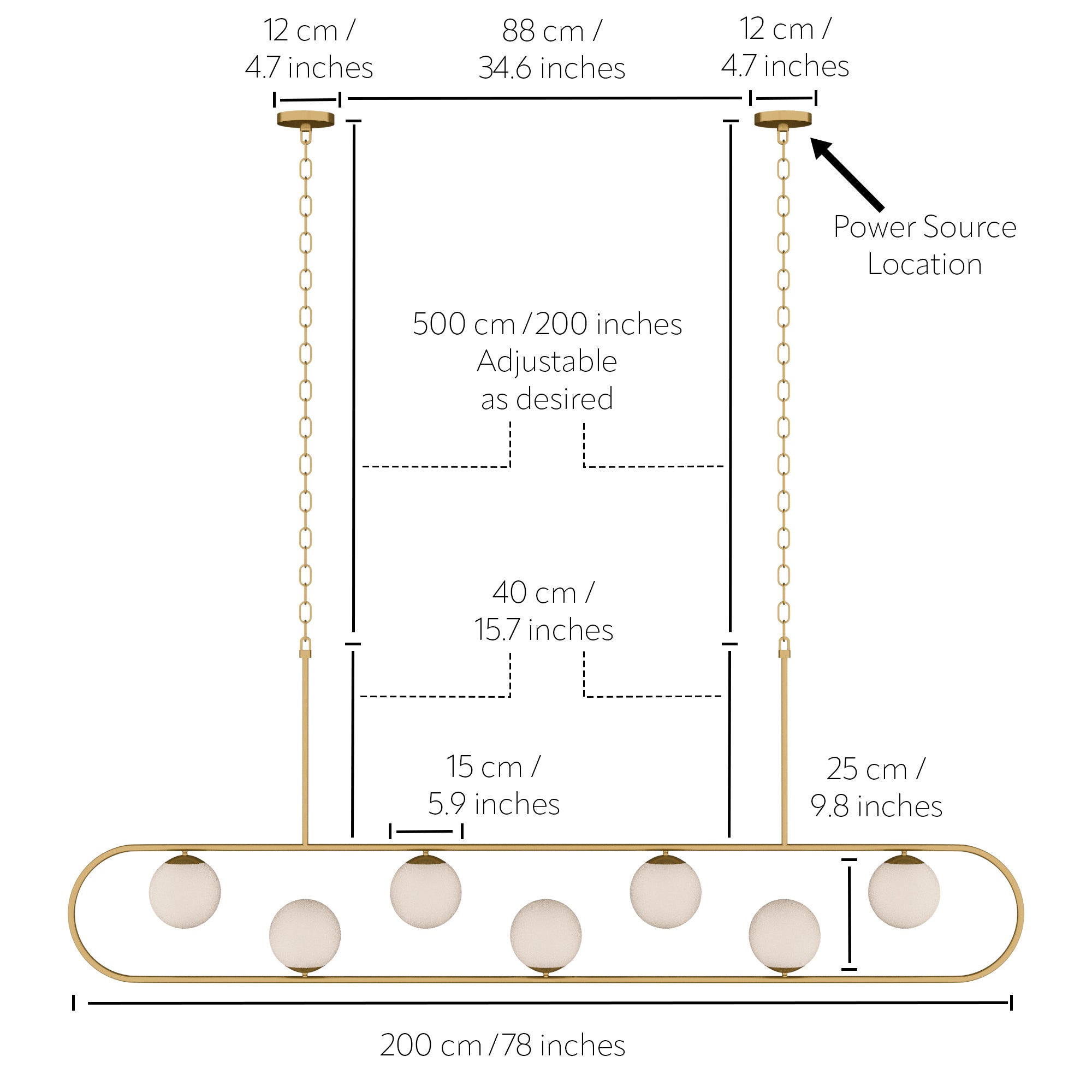 XL Modern Linear Mix Chandelier: 12 Person Dining Table Chandelier